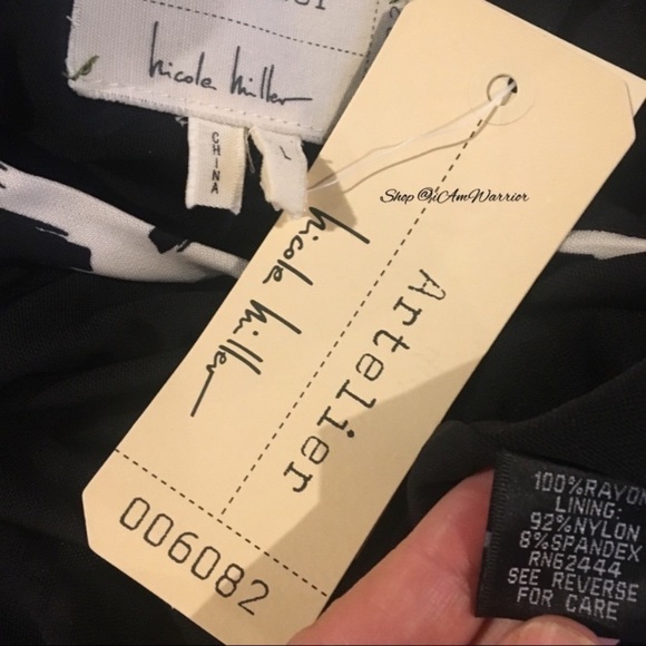 Nicole Miller NWT geo print ruched bodycon dress  *shop@iAmWarrior - Picture 7 of 8